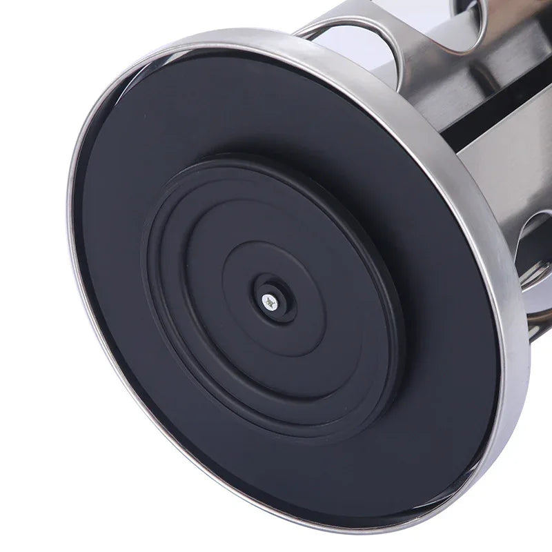 Modern stainless steel round rotating spice rack with 12 empty glass jars (88 ml each) - Mekamart Australia