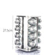 Modern stainless steel rounded corner rotating spice rack with 16 empty glass jars (88 ml each) - Mekamart Australia