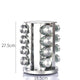 Modern stainless steel round-top rotating spice rack with 16 empty glass jars (88 ml each) - Mekamart Australia