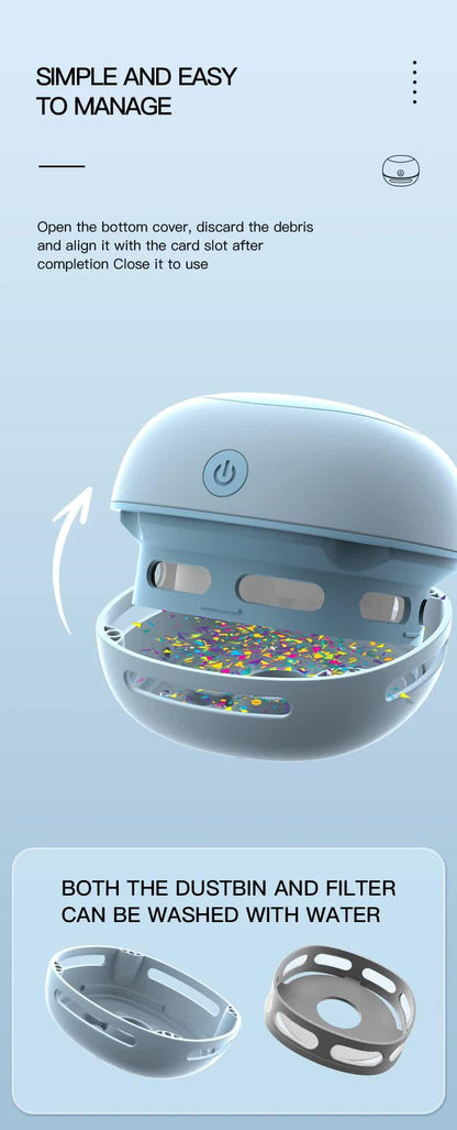 Blue Cordless Tabletop Crumb Sweeper - USB Rechargeable Mini Vacuum for Desk - Mekamart Australia