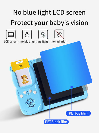 Pink (112 cards, pure English) Kids Interactive Early Education Toy: Combination Card Reader & LCD Drawing Board for Toddlers