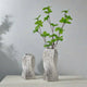 Silver Abstract Twisted Ceramic Vase - Artistic Minimalist Flower Holder for Home Decor (20x10x10cm) - Mekamart Australia