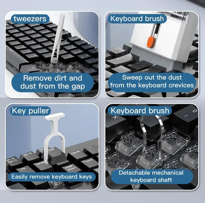 Black 22-in-1 Electronics Cleaning Kit - for Keyboards, Airpods, Laptops, Cell Phones, Cameras - Mekamart Australia