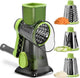 Green Rotary Cheese Grater & Vegetable Slicer - Manual Shredder with 3 Interchangeable Drums - Mekamart Australia