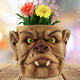 Brown Unique Goblin Head Planter Pot - Resin Monster Face for Succulents & Decor (Style 2) - Mekamart Australia