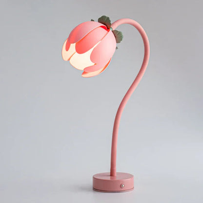 Pink LED Tulip Desk Lamp - Flexible Gooseneck, Decorative Flower Table Light - Mekamart Australia