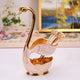 Elegant Swan Base Spoon Holder Set with 6 Coffee/Dessert Spoons(Gold and white spoon) - Mekamart Australia