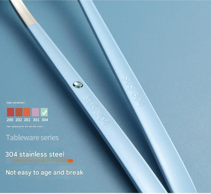 2 - pcs Light blue Reusable Travel Utensil Set with Case - 304 Stainless Steel Spoon, Fork & Chopsticks - Mekamart Australia