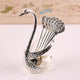 Silver Elegant Swan Cutlery Holder Set with 6 Dessert Spoons - Mekamart Australia