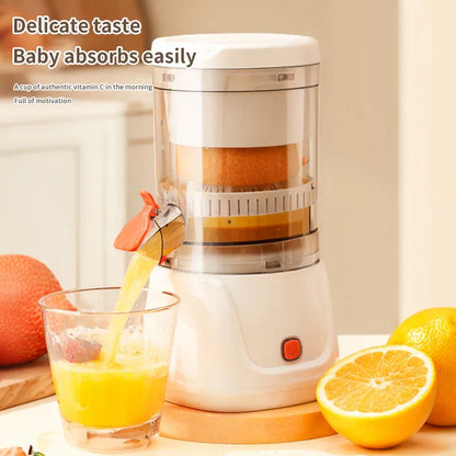 White Electric Citrus Juicer Press - Portable, Large Caliber, One-Click Operation(7.4v1600mAh battery) - Mekamart Australia