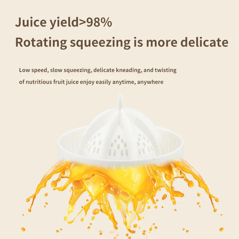 White Electric Citrus Juicer Press - Portable, Large Caliber, One-Click Operation(7.4v1600mAh battery) - Mekamart Australia
