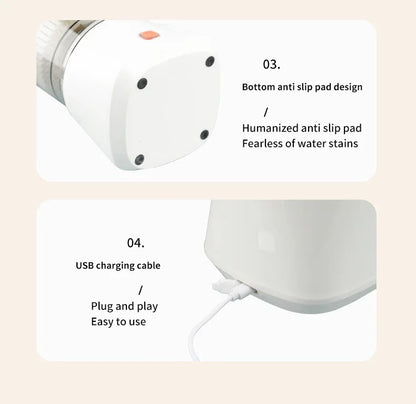 White Electric Citrus Juicer Press - Portable, Large Caliber, One-Click Operation(7.4v1600mAh battery) - Mekamart Australia