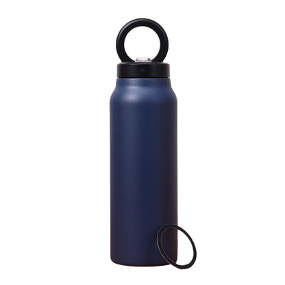 Stainless Steel Insulated Water Bottle with Integrated Magnetic Phone Stand - Blue (32oz) - Mekamart Australia