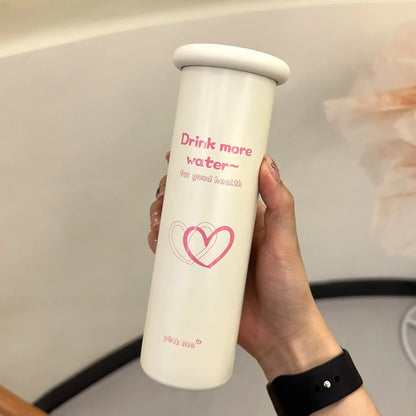 Mini Insulated Coffee Cup - 316 Stainless Steel, Portable & Stylish - Pink love (300ml) - Mekamart Australia