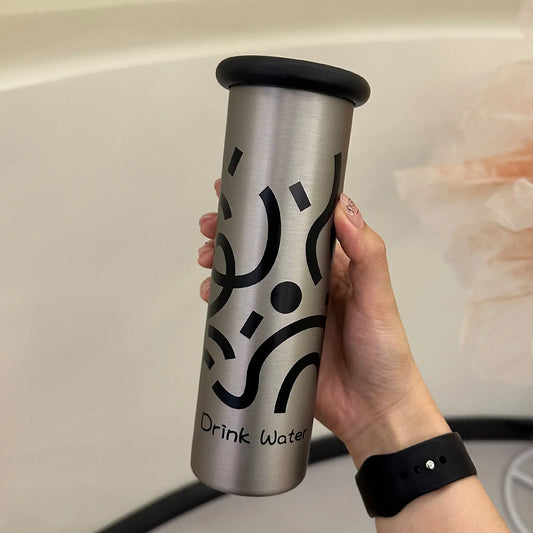 Mini Insulated Coffee Cup - 316 Stainless Steel, Portable & Stylish - Silver drink (300ml) - Mekamart Australia