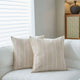 Textured Vertical Striped Pillowcases - Scandinavian Home Decor Accents (Pink Stripes Pair - 45x45cm) - Mekamart Australia