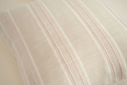 Textured Vertical Striped Pillowcases - Scandinavian Home Decor Accents (Pink Stripes Pair - 45x45cm) - Mekamart Australia