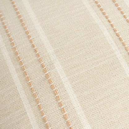 Textured Vertical Striped Pillowcases - Scandinavian Home Decor Accents (Beige Stripes Pair - 45x45cm) - Mekamart Australia