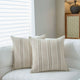 Textured Vertical Striped Pillowcases - Scandinavian Home Decor Accents (Green Stripes Pair - 45x45cm) - Mekamart Australia