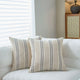 Textured Vertical Striped Pillowcases - Scandinavian Home Decor Accents (Blue Stripes Pair - 45x45cm) - Mekamart Australia