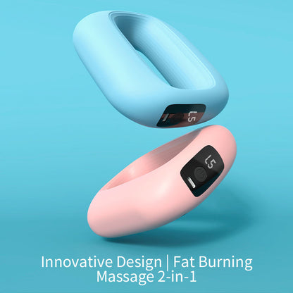 Portable Electric Muscle Relaxation Ring Massager - with Digital Display Blue