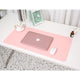 Smoky pink/light blue Extra-Large Leather Table Mat for Study & Work - Pad for Students & Office Use (100x50cm)