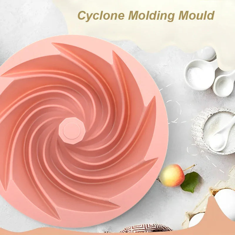 Pink Non-Stick Silicone Cyclone Cake Pan Set (10 Molds) - Perfect for Desserts - Mekamart Australia