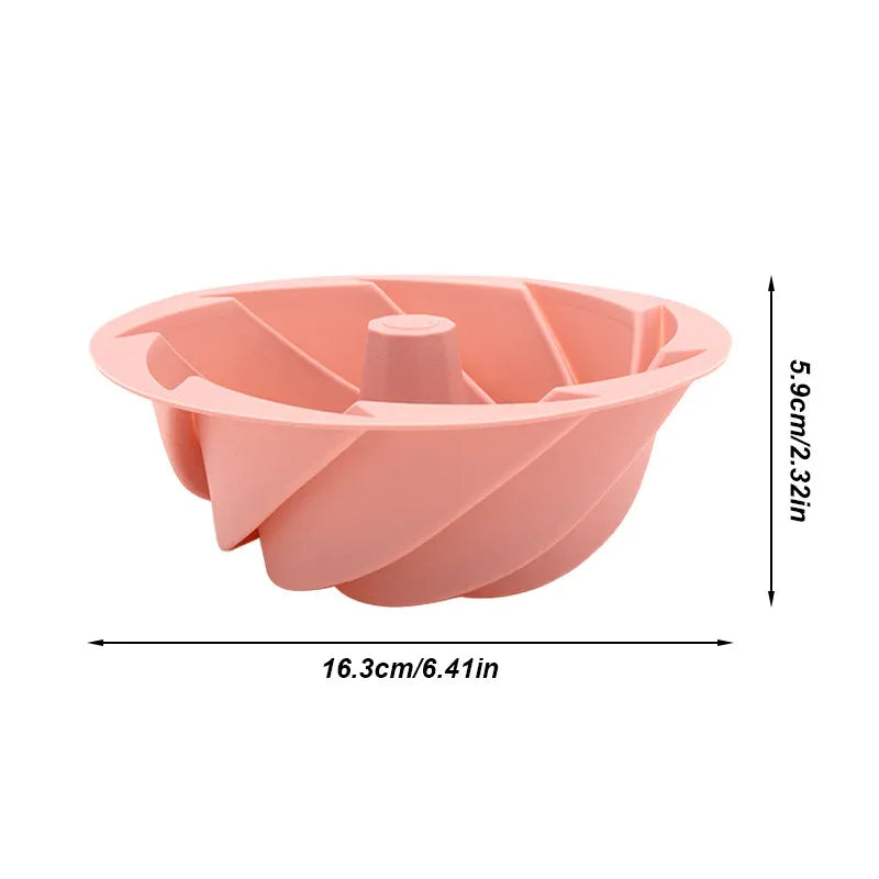 Pink Non-Stick Silicone Cyclone Cake Pan Set (10 Molds) - Perfect for Desserts - Mekamart Australia