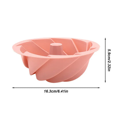 Pink Non-Stick Silicone Cyclone Cake Pan Set (10 Molds) - Perfect for Desserts - Mekamart Australia