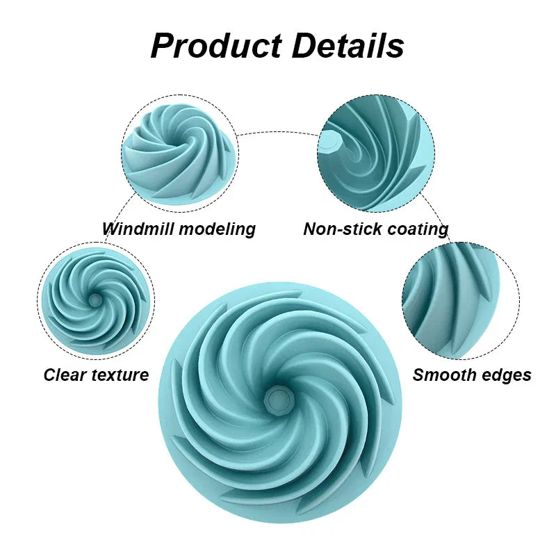 Pink Non-Stick Silicone Cyclone Cake Pan Set (10 Molds) - Perfect for Desserts - Mekamart Australia