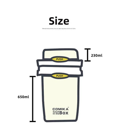 White Portable salad cup with ingredient compartment and fork and spoon - enjoy breakfast on the go - Mekamart Australia