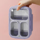 Purple 3-Compartment Stainless Steel Bento Lunch Box - Leak-Proof, for Kids & Adults for School & Office - Mekamart Australia