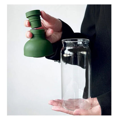 Style Cold Brew Bottle - 450ml Glass, Leak-Resistant Silicone Top Green Silicone Lid - Mekamart Australia