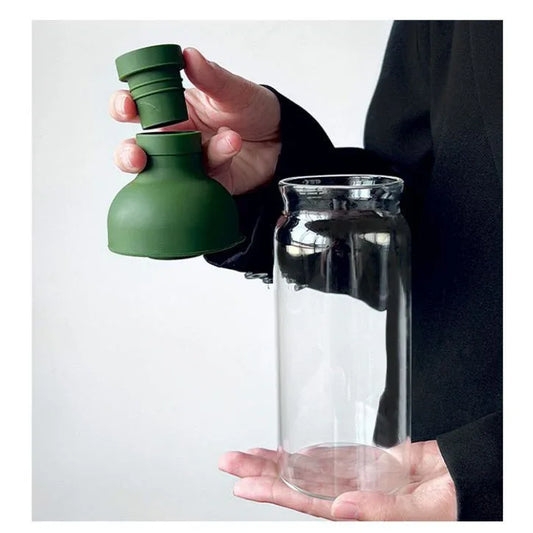 Style Cold Brew Bottle - 450ml Glass, Leak-Resistant Silicone Top Green Silicone Lid - Mekamart Australia