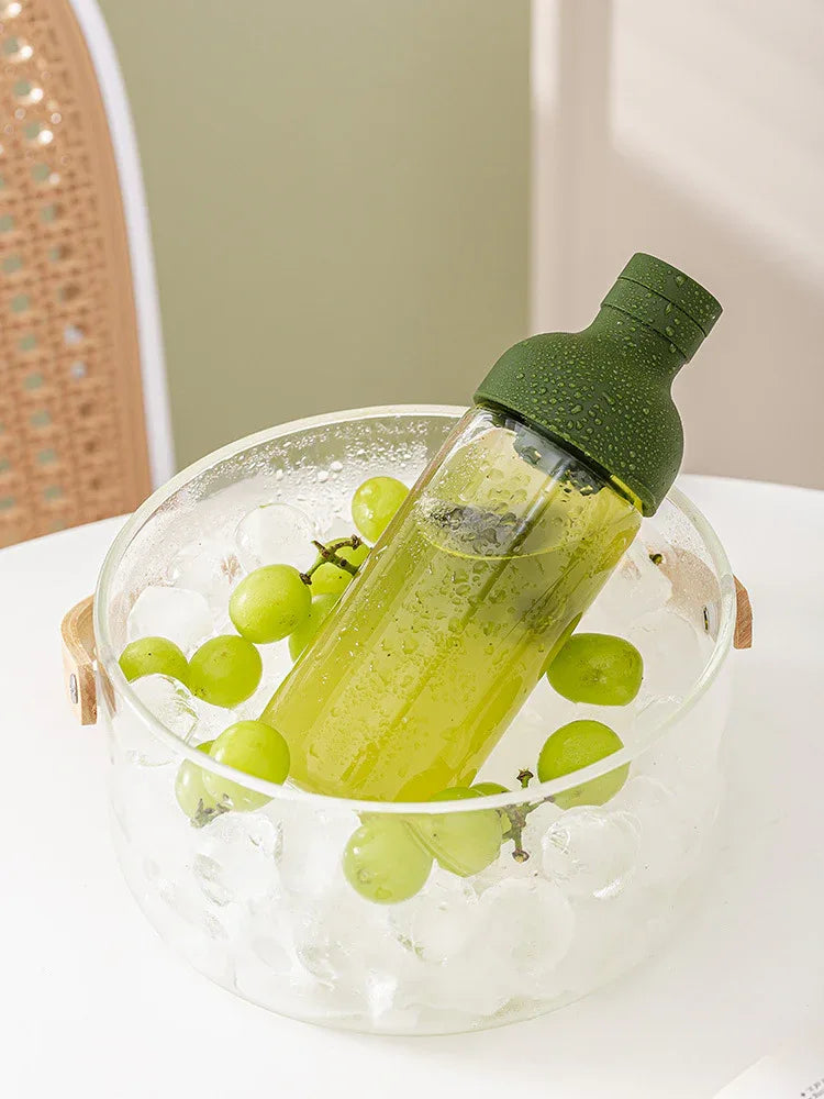 Style Cold Brew Bottle - 450ml Glass, Leak-Resistant Silicone Top Green Silicone Lid - Mekamart Australia