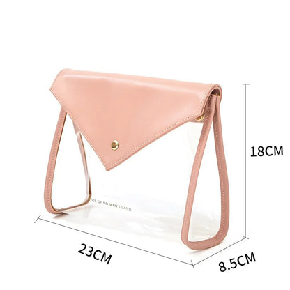 Yellow Chic Envelope Makeup Bag with Transparent Waterproof Design - Mekamart Australia
