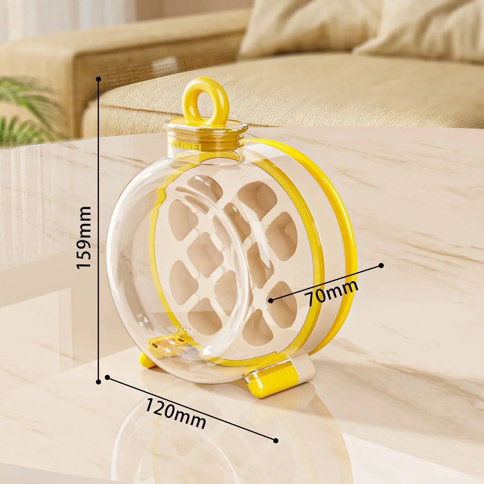 Yellow Portable Press-Release Ice Cube Maker Bottle - Makes 12 Cubes, Doubles as Bottle - Mekamart Australia