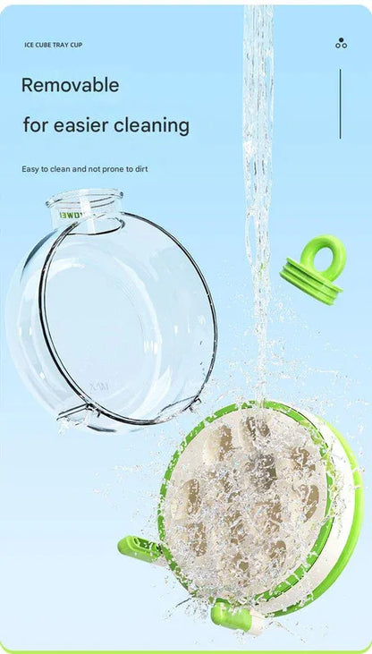 Yellow Portable Press-Release Ice Cube Maker Bottle - Makes 12 Cubes, Doubles as Bottle - Mekamart Australia
