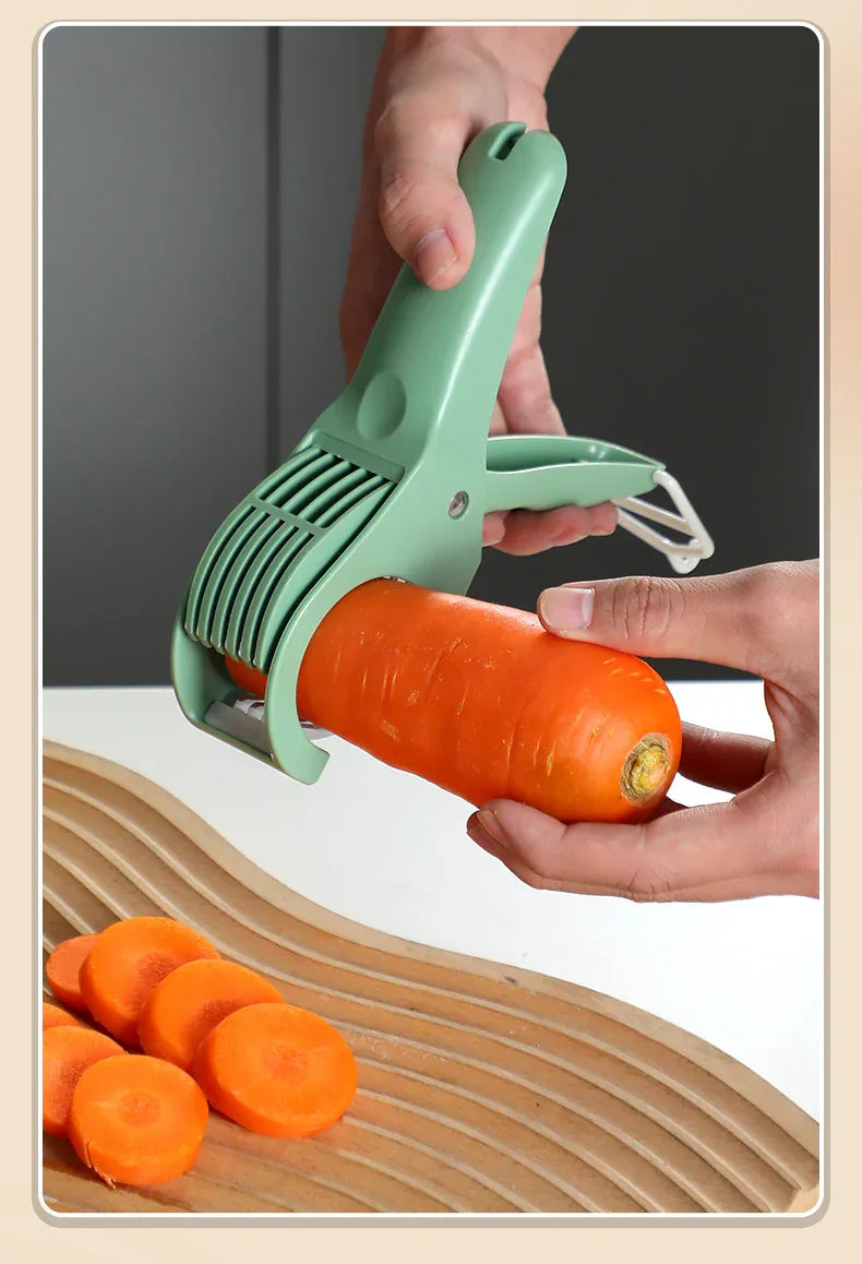 2 pcs Green 5-Blade Fruit & Vegetable Slicer for Crinkle Cuts - Kitchen Gadget - Mekamart Australia