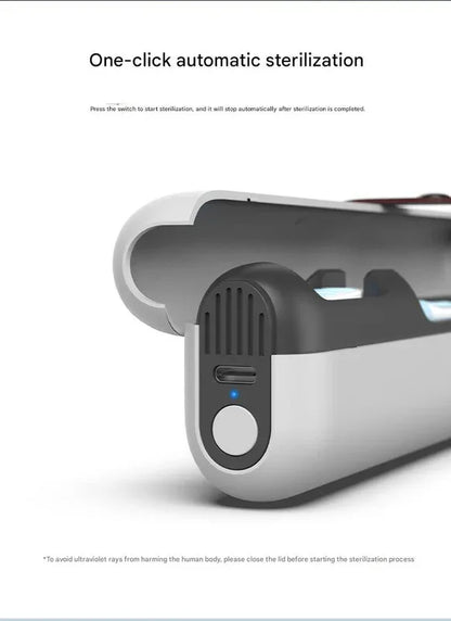 Travel UVC Toothbrush Sanitizer Box - Magnetic Closure, Rechargeable - Mekamart Australia