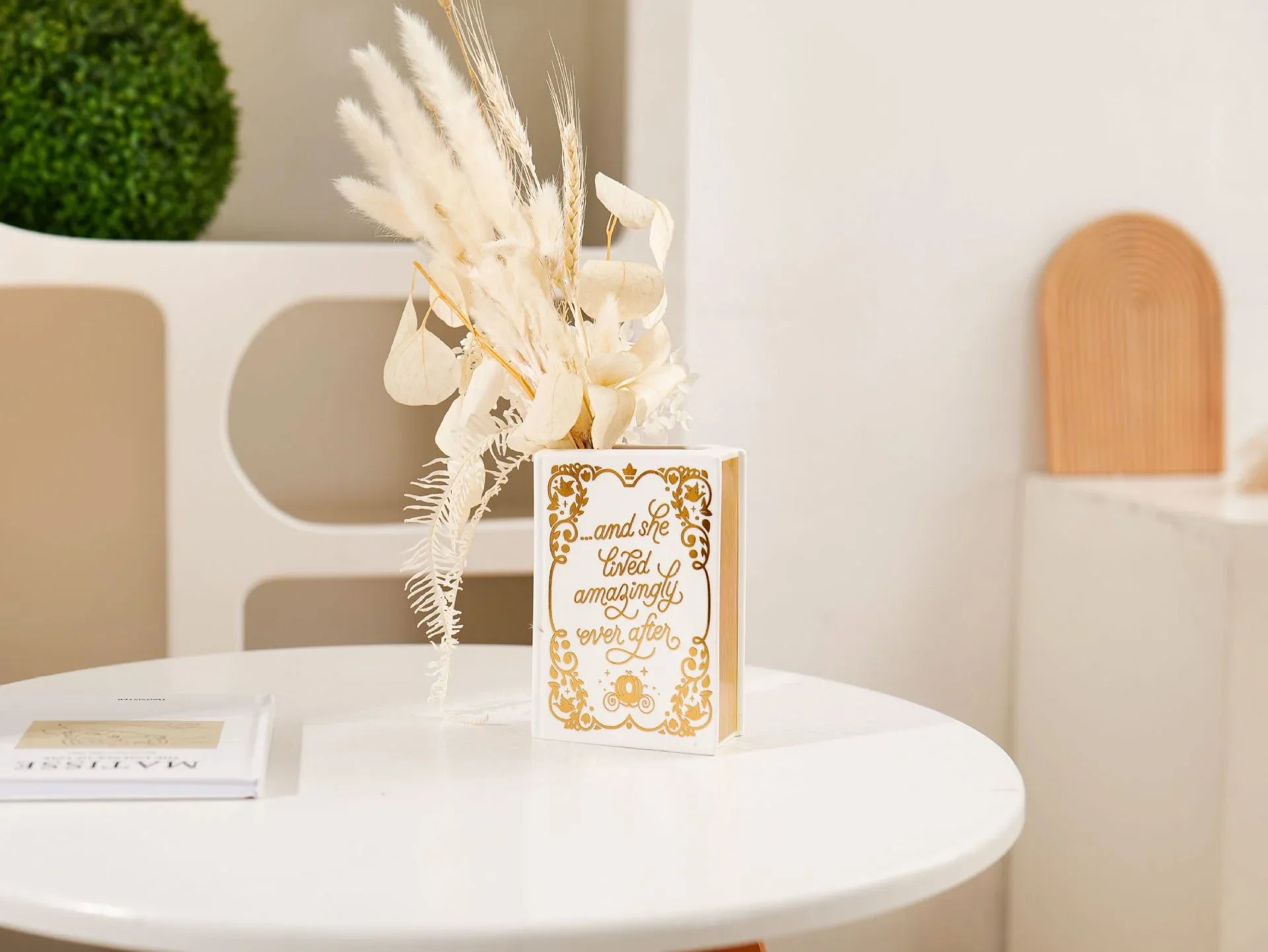 Literary Book Vase - Creative Ceramic Planter & Desk Organizer(Golden Book) - Mekamart Australia