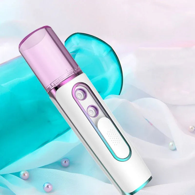Purple Dual Nozzle Nano Facial Mister - USB Rechargeable Hydrating Spray - Mekamart Australia