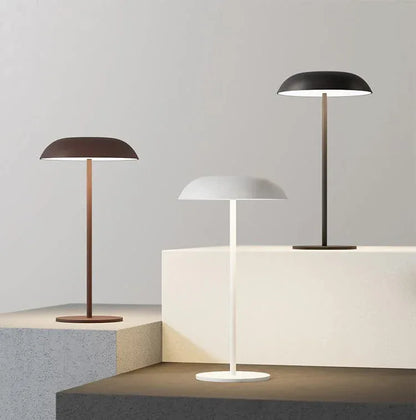 Black Minimalist Rechargeable LED Touch Table Lamp - 3-Color Stepless Dimming Metal Desk Light - Mekamart Australia