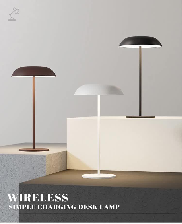 White Minimalist Rechargeable LED Touch Table Lamp - 3-Color Stepless Dimming Metal Desk Light - Mekamart Australia