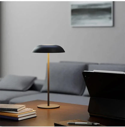 White Minimalist Rechargeable LED Touch Table Lamp - 3-Color Stepless Dimming Metal Desk Light - Mekamart Australia