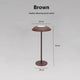 Brown Minimalist Rechargeable LED Touch Table Lamp - 3-Color Stepless Dimming Metal Desk Light - Mekamart Australia