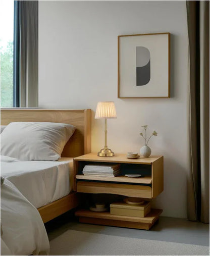 Gold and White Elegant Rechargeable Fabric Shade LED Lamp - Cordless Touch Stepless Dimmable Table Light - Mekamart Australia