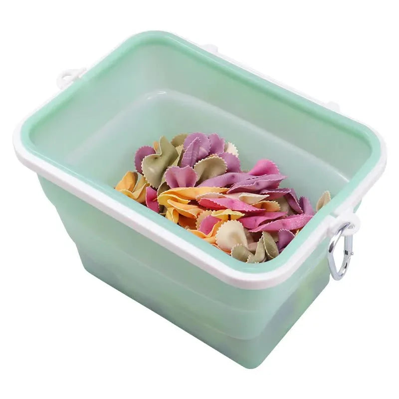 2 Pcs Green Collapsible Silicone Food Storage Container - Microwave & Freezer Safe Lunch Box - Mekamart Australia