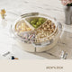 Beige And Silver Snap Button Elegant Compartment Serving Tray with Lid - Versatile Snack, Fruit & Candy Box - Mekamart Australia