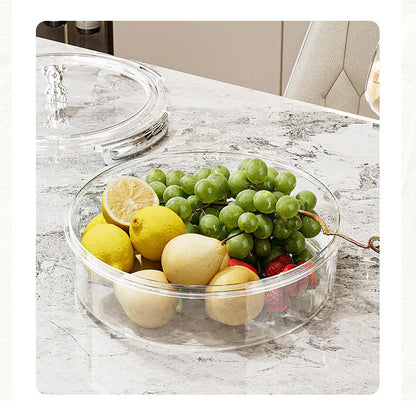 Grey And Silver Snap Button Elegant Compartment Serving Tray with Lid - Versatile Snack, Fruit & Candy Box - Mekamart Australia